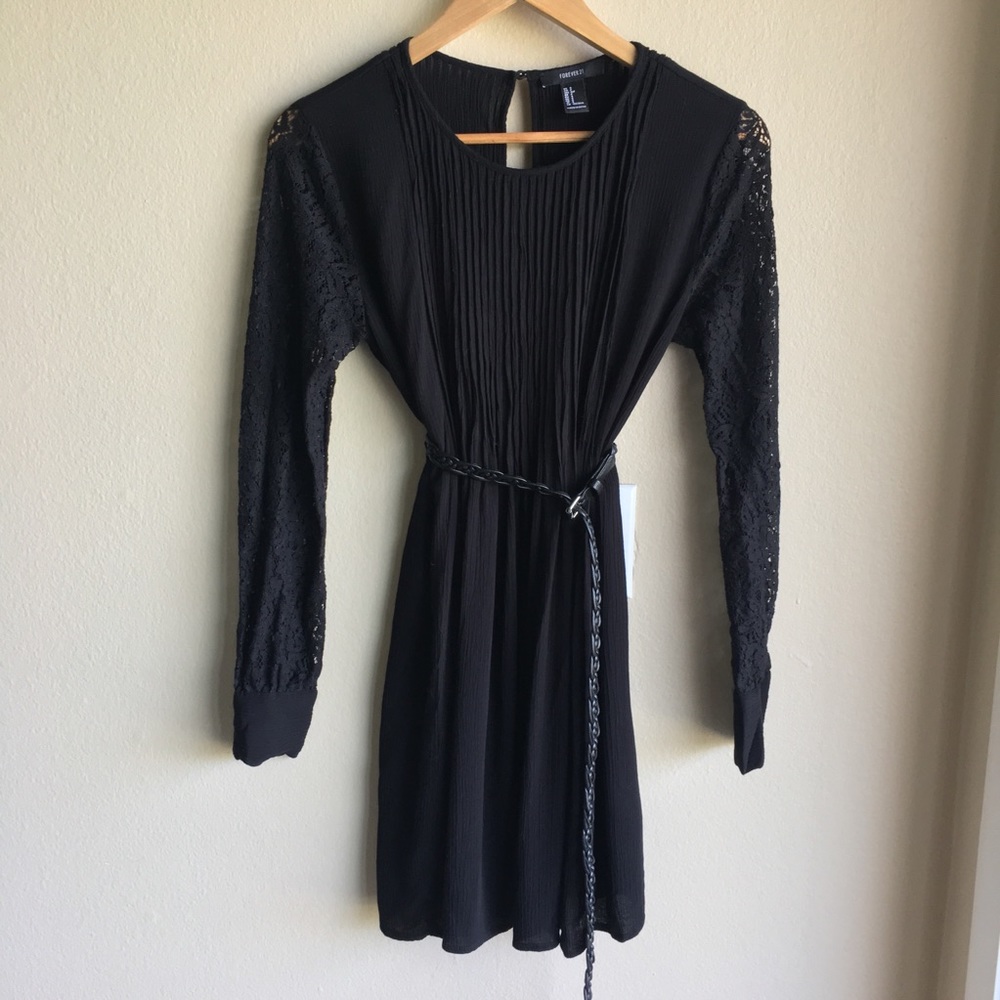 F21 Black Lace Shift Dress